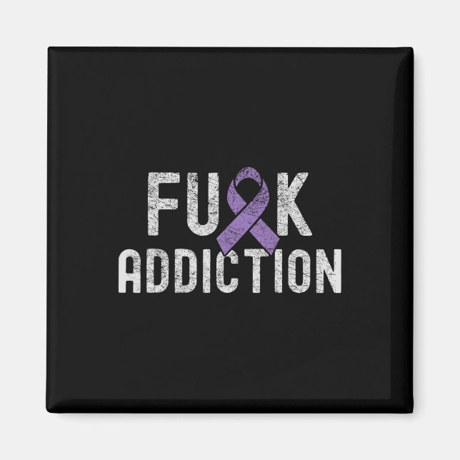 Lila Ribbon Fck Addence Overdose Awareness 1 Magnet (Framsidan)