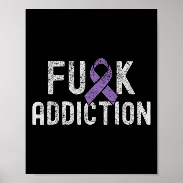 Lila Ribbon Fck Addence Overdose Awareness 1 Poster (Framsidan)