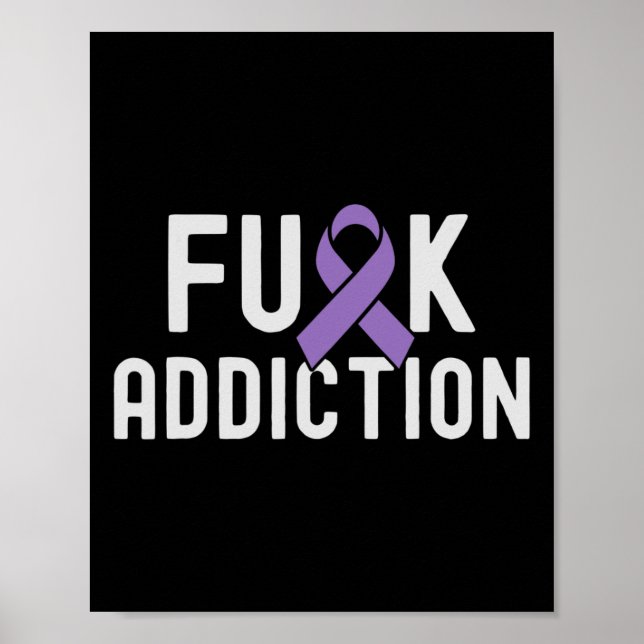 Lila Ribbon Fck Addence Overdose Awareness 3 Poster (Framsidan)
