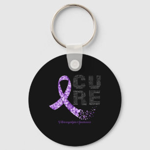 Lila Ribbon Fibromyalgia Awareness Nyckelring