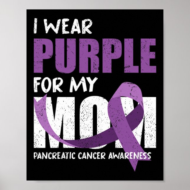 Lila Ribbon Fighter Mamma Pancreatic Cancer Awaren Poster (Framsidan)