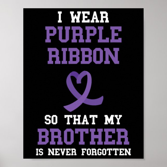 Lila Ribbon for My Brother Overdose Awareness Mo Poster (Framsidan)