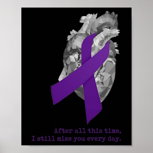 Lila Ribbon Heart fröken dig Poster (Framsidan)