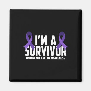Lila Ribbon Im A Survivor Pancreatic Cancer Awar Magnet