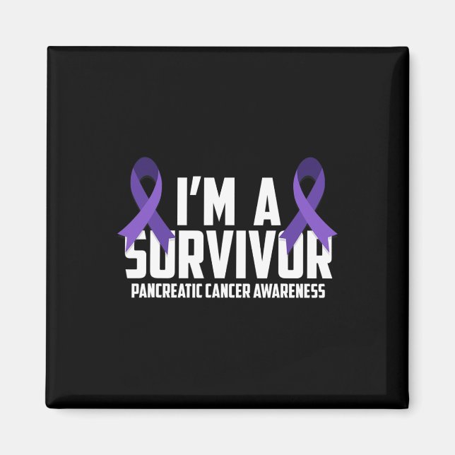 Lila Ribbon Im A Survivor Pancreatic Cancer Awar Magnet (Framsidan)