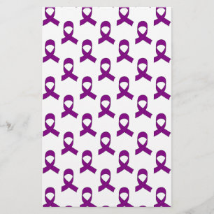 Lila Ribbon Mönster Brevpapper