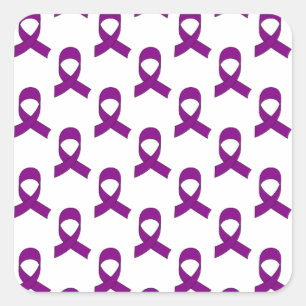 Lila Ribbon Mönster Fyrkantigt Klistermärke