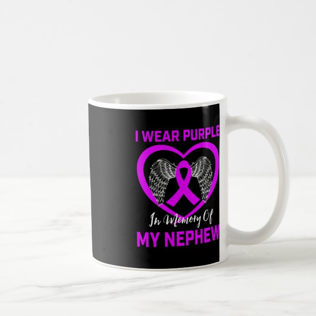 Lila Ribbon Nephew Pancreatic Cancer Awareness H Kaffemugg (Höger)
