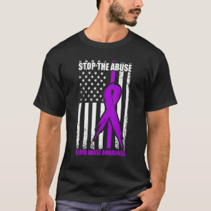 Lila Ribbon om äldre Missbruksmedvetenhet T Shirt