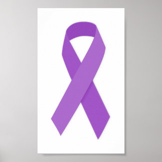 LILA RIBBON ORSAKAR stöd för Alzheimers sjukdom Poster
