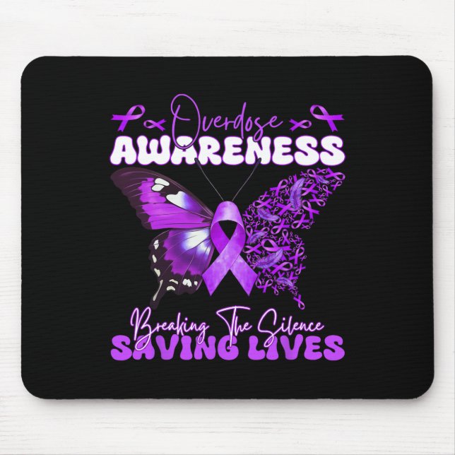 Lila Ribbon Overdose Awareness Day Butterfly Sup Musmatta (Framsidan)