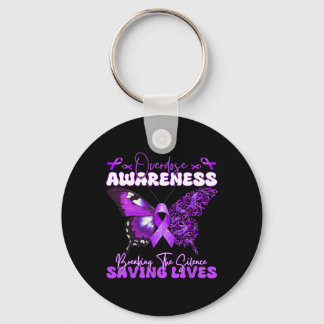 Lila Ribbon Overdose Awareness Day Butterfly Sup Nyckelring