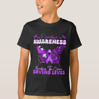 Lila Ribbon Overdose Awareness Day Butterfly Sup T Shirt