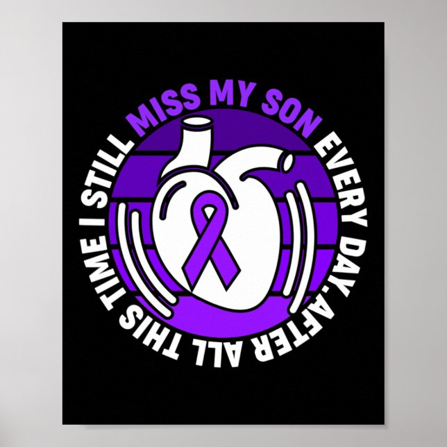 Lila Ribbon överdosering Medvetenhet miss Min son  Poster (Framsidan)