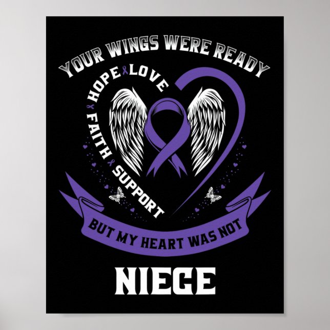 Lila Ribbon Pancreatic Cancer Awareness Niece Han Poster (Framsidan)