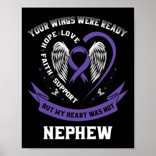 Lila Ribbon PankreasCancer Awareness Nephew H Poster