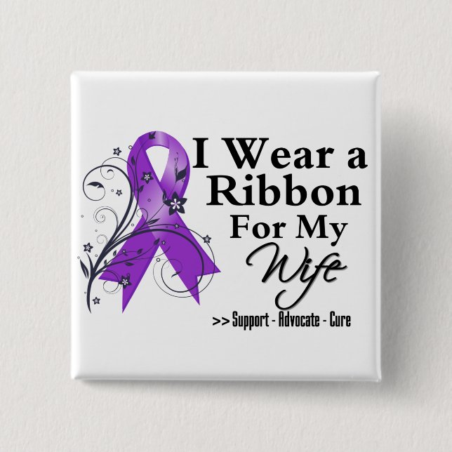 Lila Ribbon - Pankreascancer Knapp (Framsida)