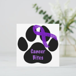 Lila Ribbon Paw Skriv ut pankreascancerkort