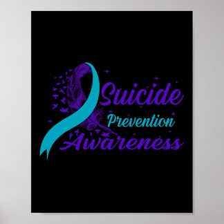 Lila Ribbon Semicolon Suicide Prevention Awa Poster
