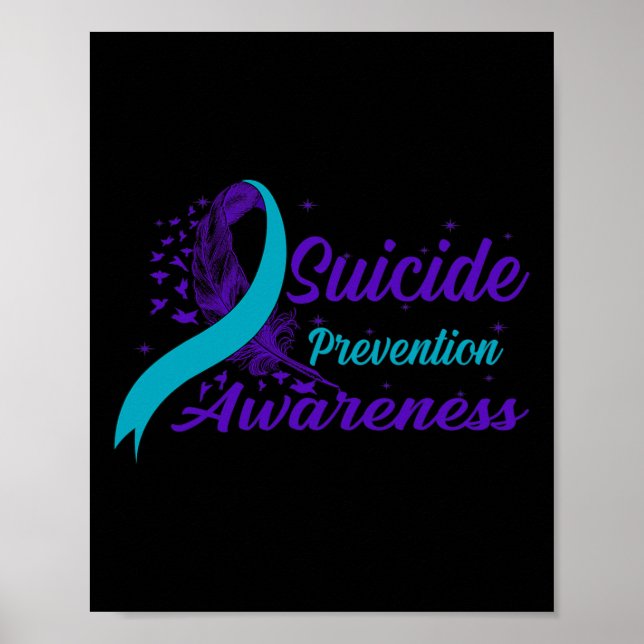 Lila Ribbon Semicolon Suicide Prevention Awa Poster (Framsidan)
