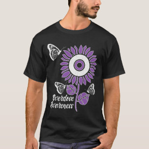 Lila Ribbon Solros Butterfly Overdose Awarene T Shirt