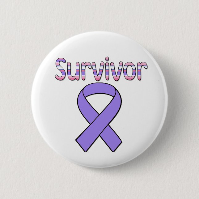 Lila Ribbon Survivor Knapp (Framsida)