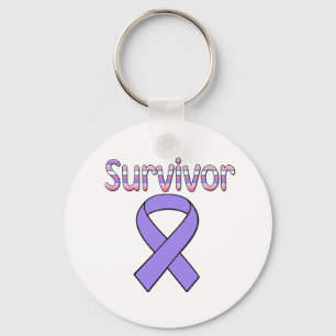 Lila Ribbon Survivor Nyckelring