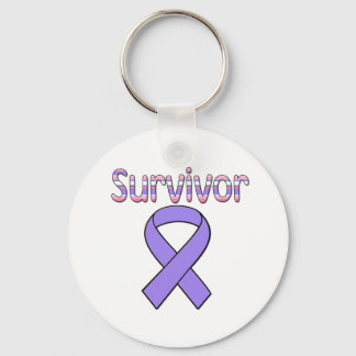 Lila Ribbon Survivor Nyckelring