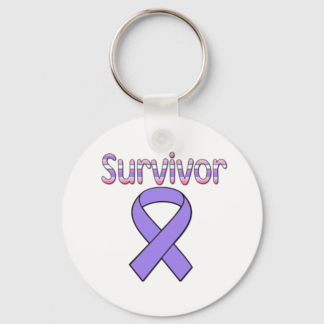 Lila Ribbon Survivor Nyckelring (Framsida)