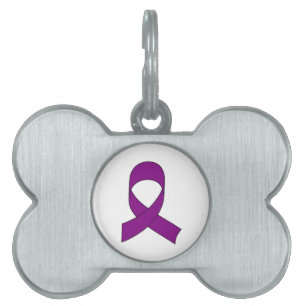 Lila Ribbon Teckning ID-bricka Husdjur