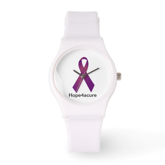 Lila Ribbon tittar på Cystic Fibrosis Lupus Fibro Armbandsur (Framsida)