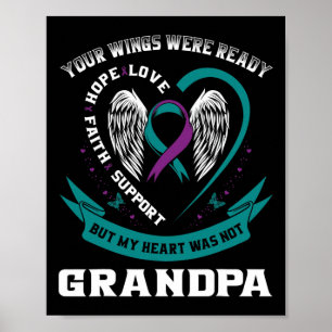 Lila Ribbon Vinge Suicide Awareness Prevention GR Poster