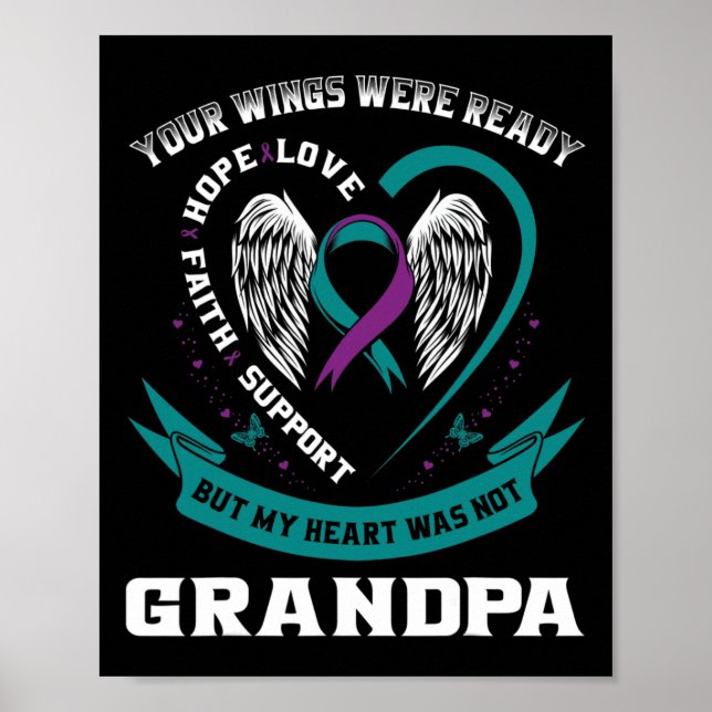 Lila Ribbon Vinge Suicide Awareness Prevention GR Poster (Framsidan)