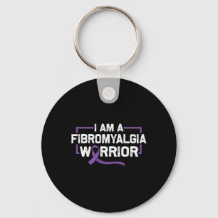 Lila Ribbon Warrior of Fibromyalgia Awareness Nyckelring
