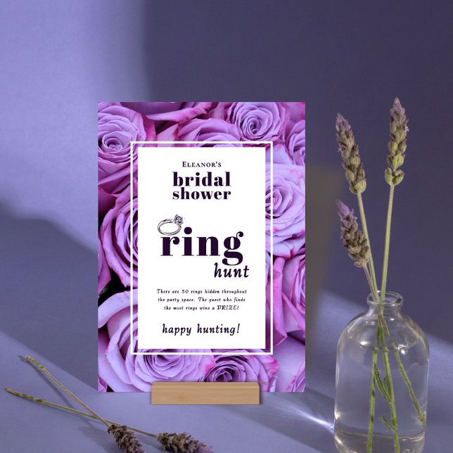 Lila Ring Hunt-Möhippa-spelkort Inbjudningar (Skapare uppladdad)