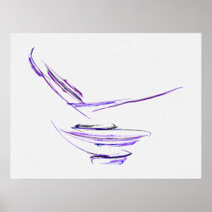 Lila Ris Bowl Abstrakt Art Poster