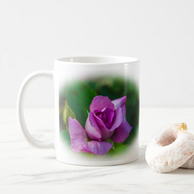 Lila Ro Blommar Kaffemugg (Med munk)