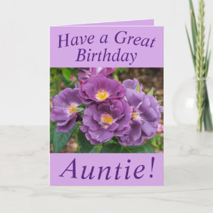 Lila Ro Blommigt Birthday Card for Auntie Kort
