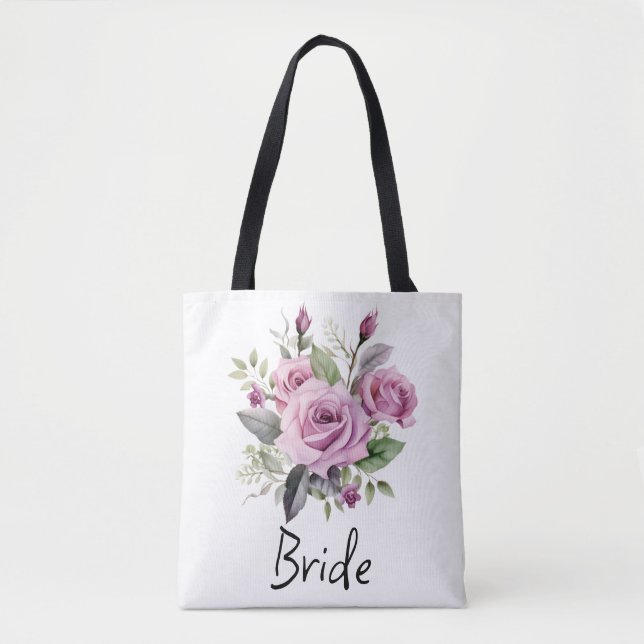 Lila Ro Blommigt Bride| Elegant bröllop Möhippa Tygkasse (Framsida)