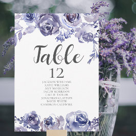 Lila Ro Blommigt Elegant bröllop Bord-kort