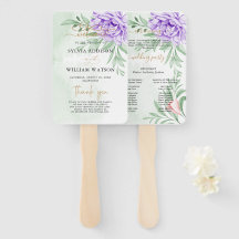 Lila Ro Blommigt Eucalyptus Boho Bröllopsprogram