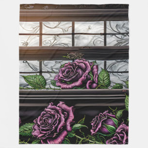 Lila ro bredvid fönstret - gothic stil fleecefilt