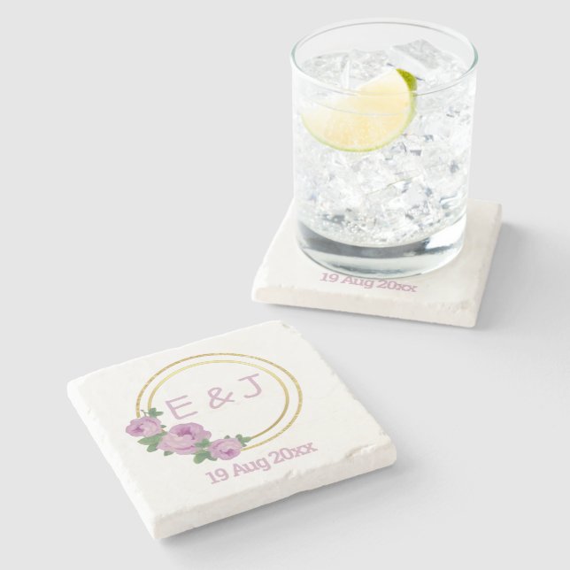 Lila Ro Bröllop Stenunderlägg (Sidan)