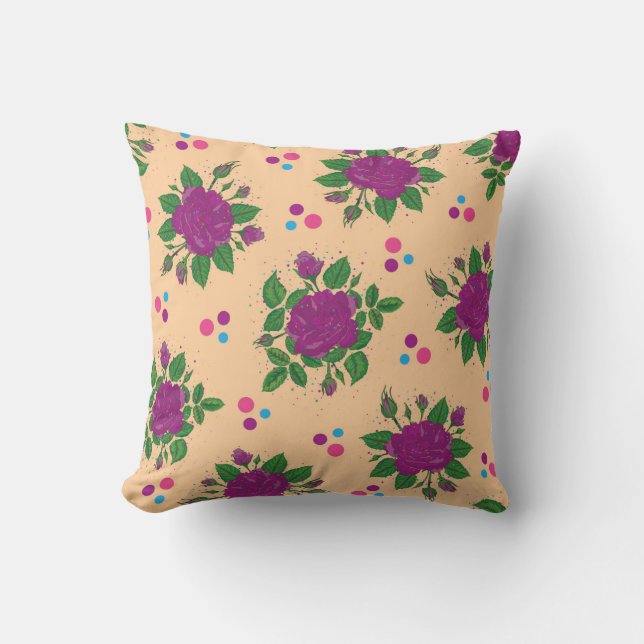 lila ro buntar med polka dots kudde (Framsida)