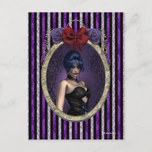 Lila Ro Cameo Goth Steampunk Pinup Vykort