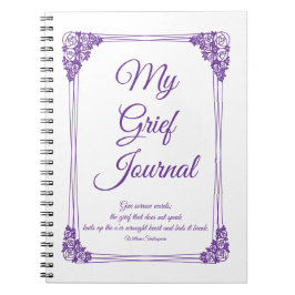 Lila Ro Cluster Gräns Grief Journal Anteckningsbok