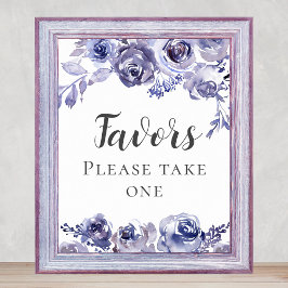 Lila Ro Elegant Blommigt Winter Wedding Favands Poster