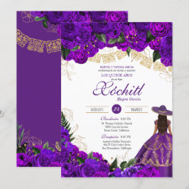 Lila Ro Elegant Emerald Charro Quinceanera Inbjudningar