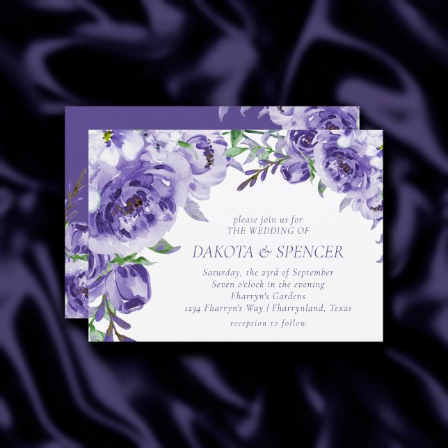 Lila Ro | Elegant Watercolor Blommigt Boho Inbjudningar (Skapare uppladdad)