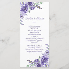 Lila Ro | Elegant Watercolor Blommigt Ceremony Program
